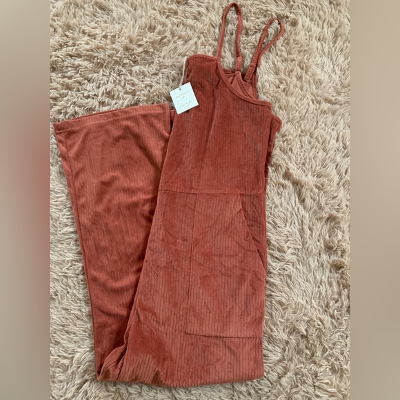 Cost Plus World Market Pants - NWT World Market Velour Ribbed Lounge Jumpsuit Size S/M